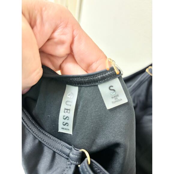 NWT Guess Sleeveless Scoop Neck One Piece Swimwear Jet Black Women's Size S - Picture 4 of 5